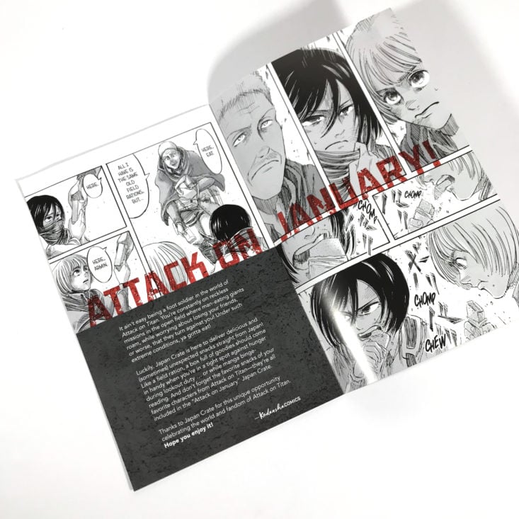 Japan Crate Premium Attack on Titan January 2018 - Monthly Booklet 2