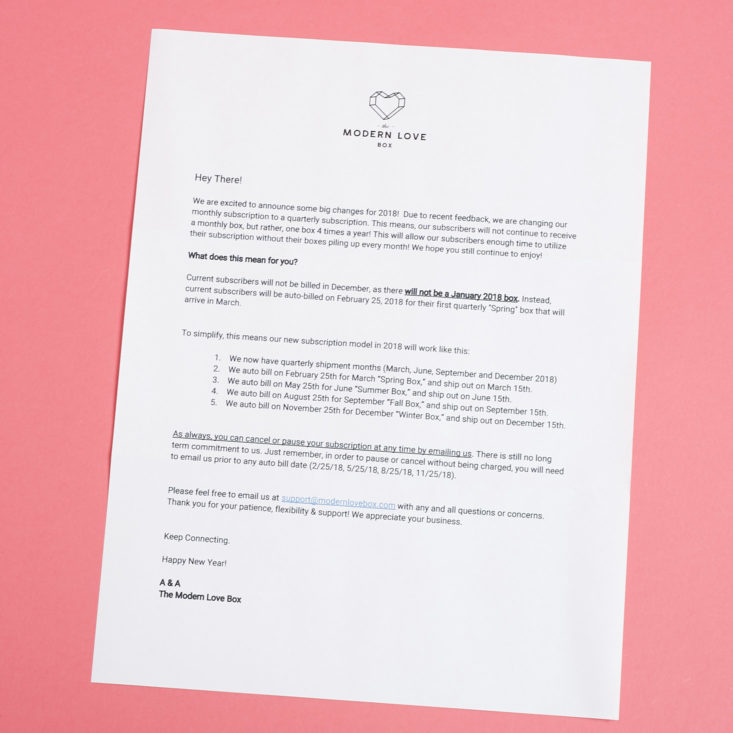 letter inside modern love box