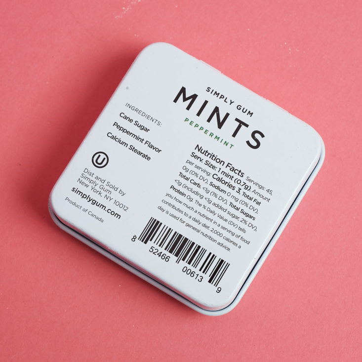 mints bottom of tin