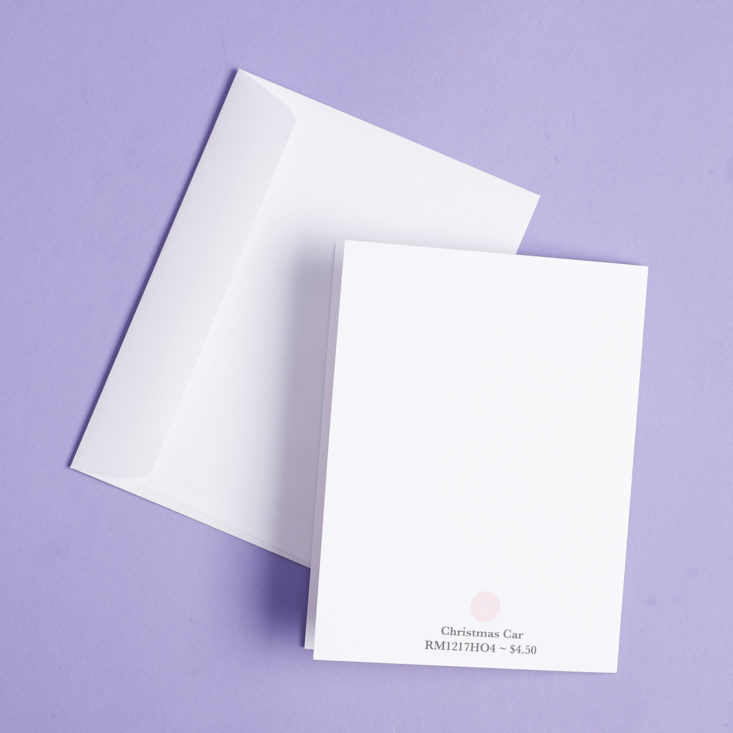 back of greeting card