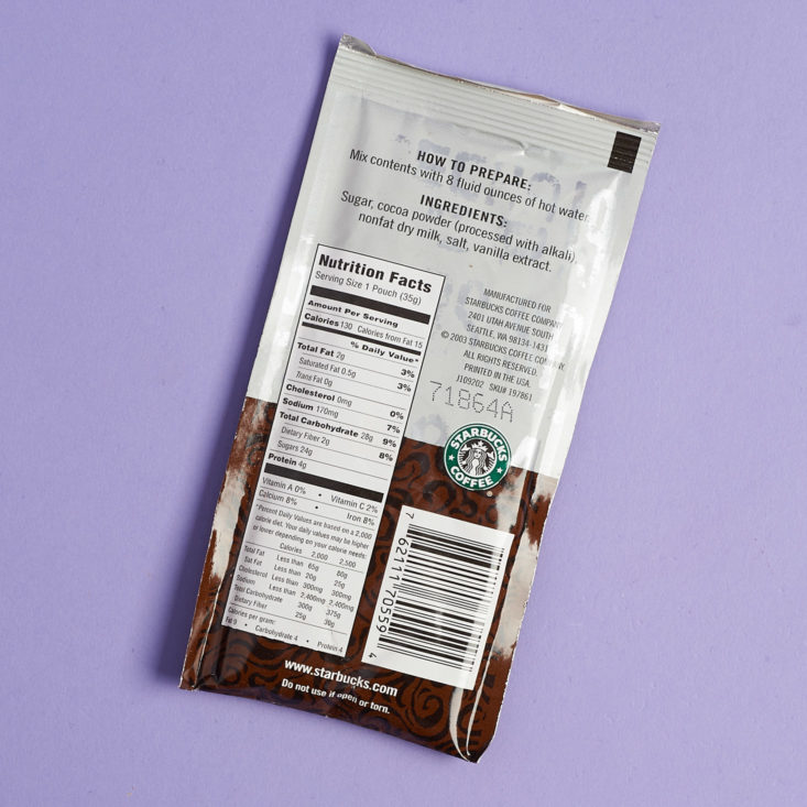starbucks hot cocoa mix