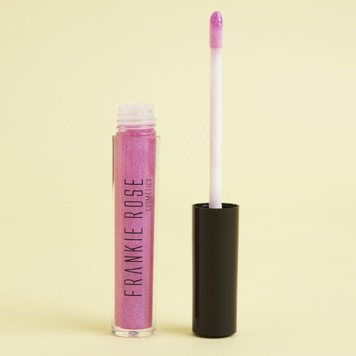 Frankie Rose lip gloss in raspberry dazzle with wand