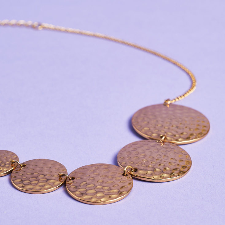 hammered coin shape necklace