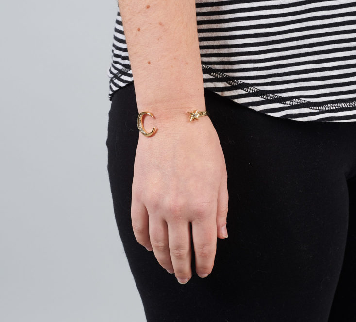 moon and star bracelet on model