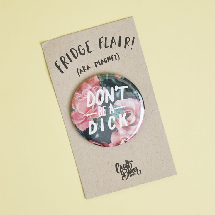 don't be a dick fridge magnet on card