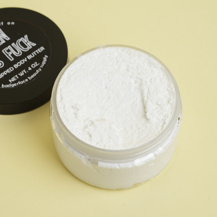 Zen as F*ck whipped body butter with lid off