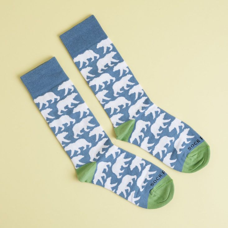 right side of polar bear socks