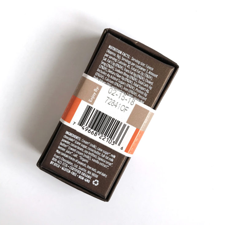 Sweets GiftBox December 2017 - Smoked Salt Milk Caramel Bites Ingredients