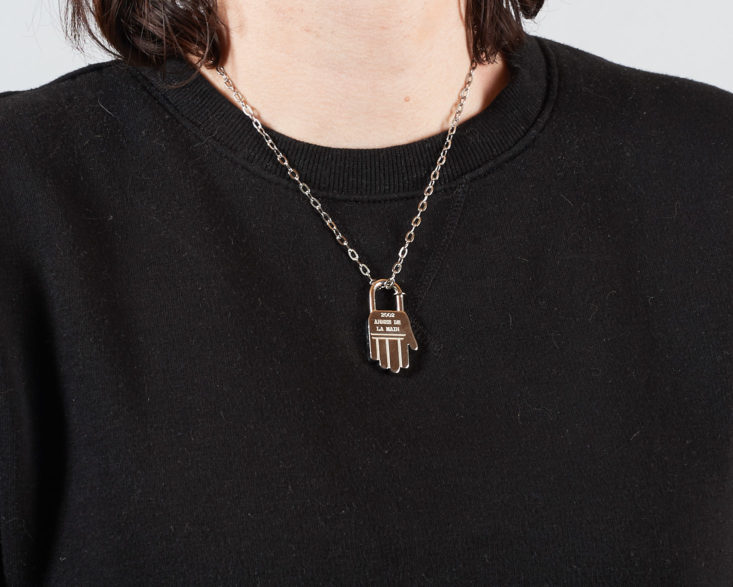 hand necklace on model