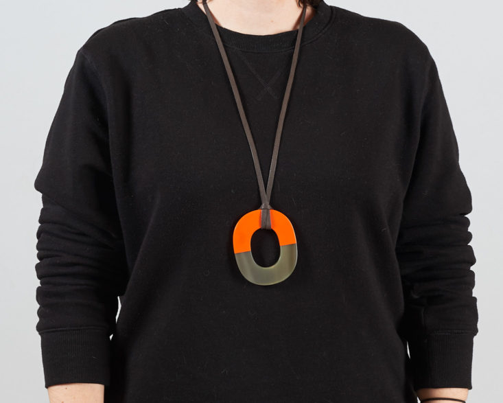 o shaped necklace on model
