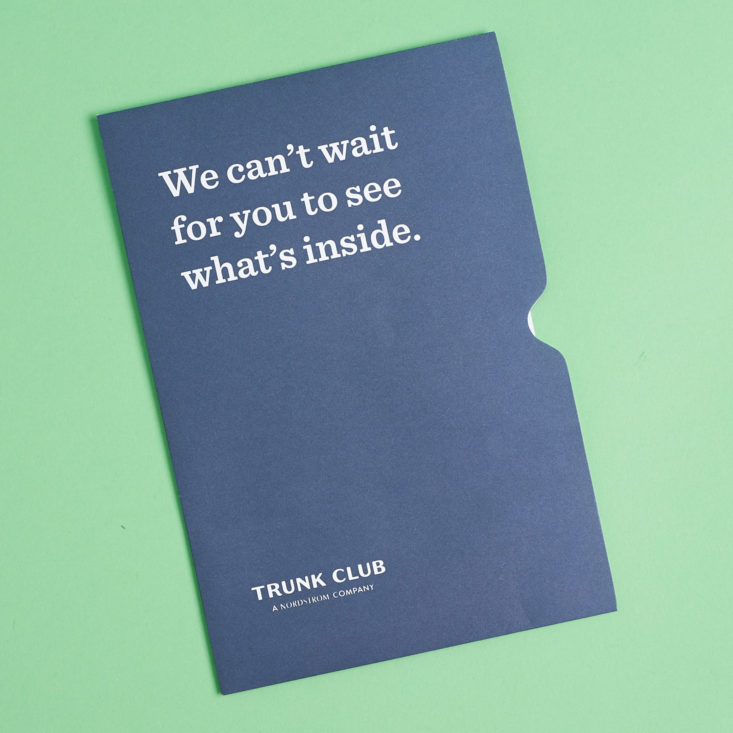 Trunk Club January 2018 packet envelope