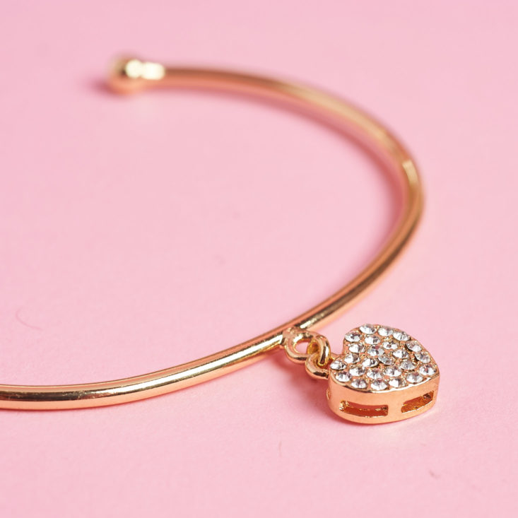 rhinestone studded heart charm