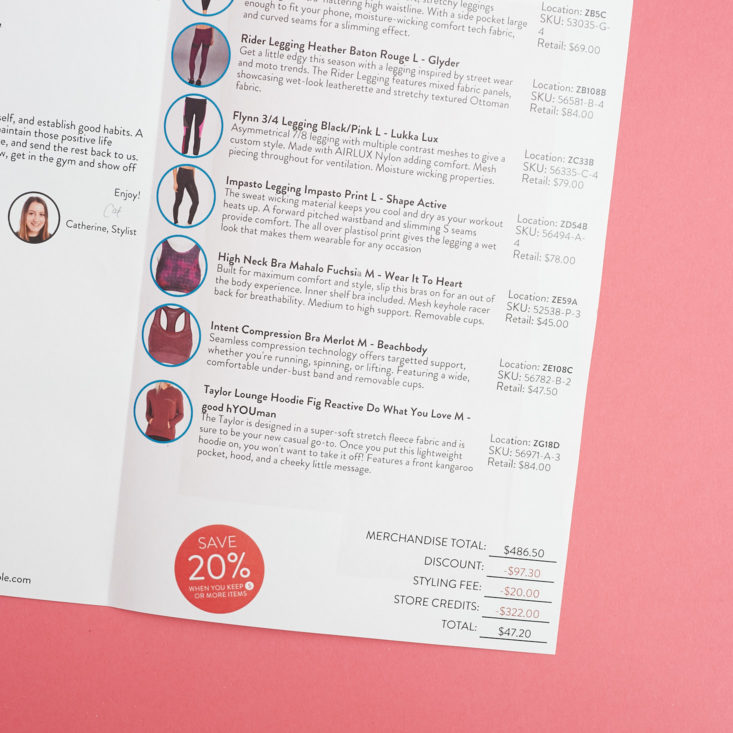 product list in the wantable fitness edit for january