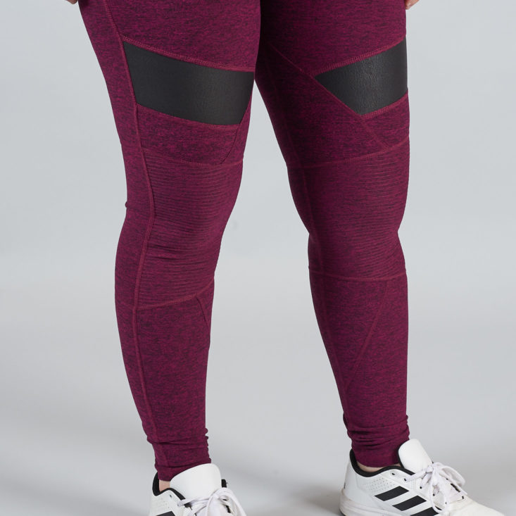 burgundy leggings closeup