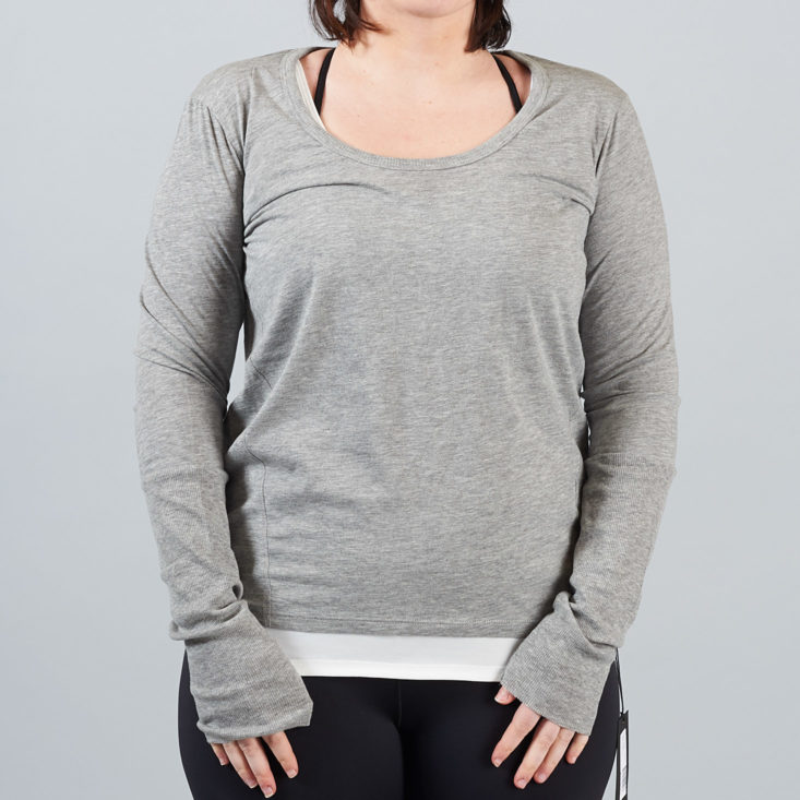 gray long sleeve top