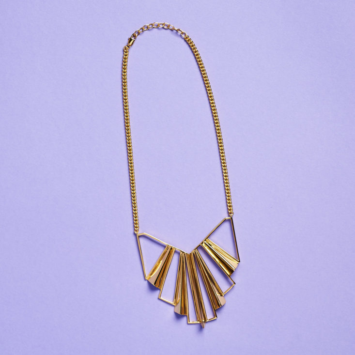 gold necklace with deco design