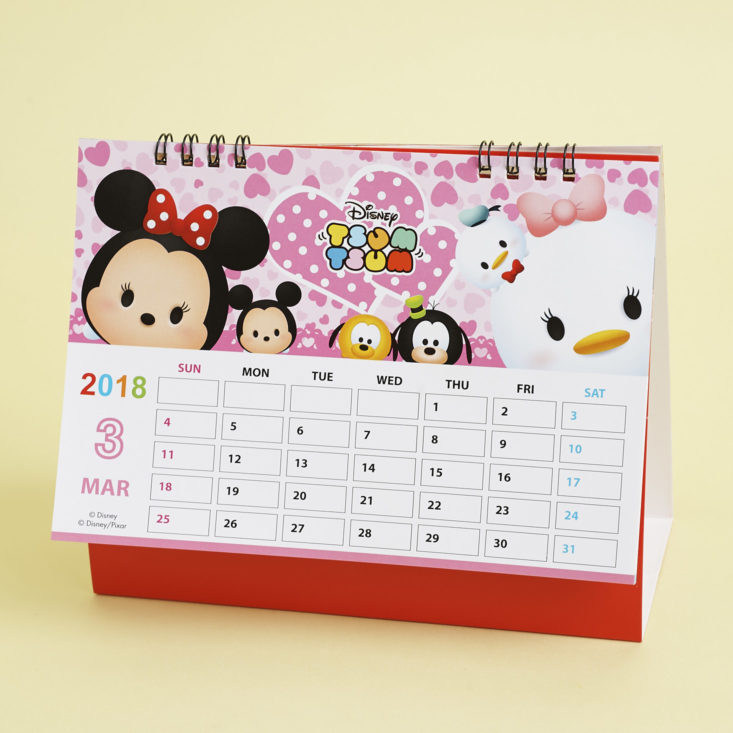 March page of Disney Tsum Tsum Cute Calendar