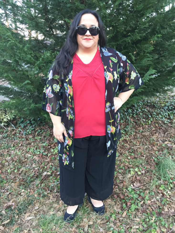 Daine Embroidery Detail Kimono by Honey Punch modeled