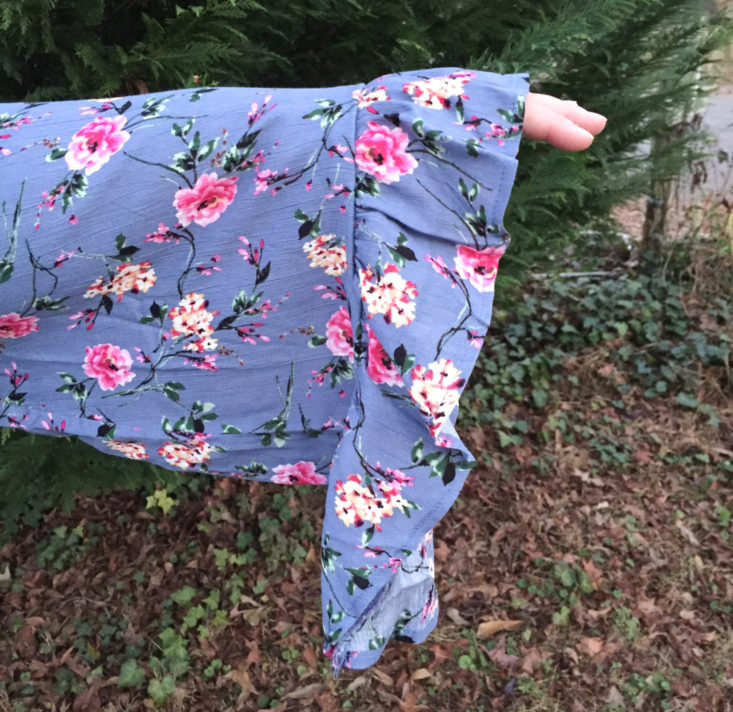 Floral Print High/Low Peasant Blouse by Caslon sleeve