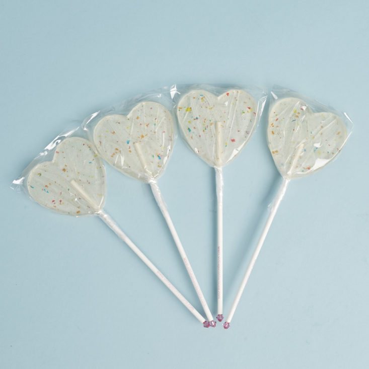 four Swarovski Crystal Heart Lollipops