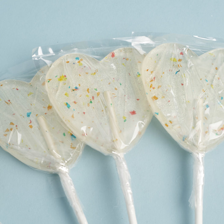 close up of Swarovski Crystal Heart Lollipops
