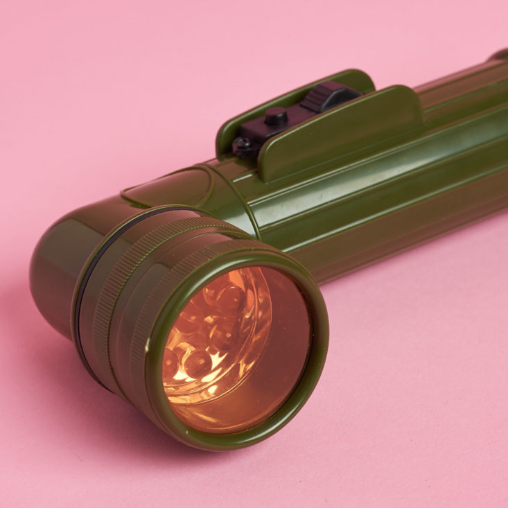Army Style LED Anglehead Flashlight with orange lens