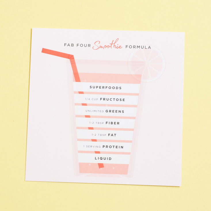 smoothie formula card