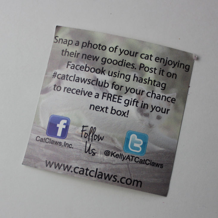 Cat Claws Club February 2018 Social Media card