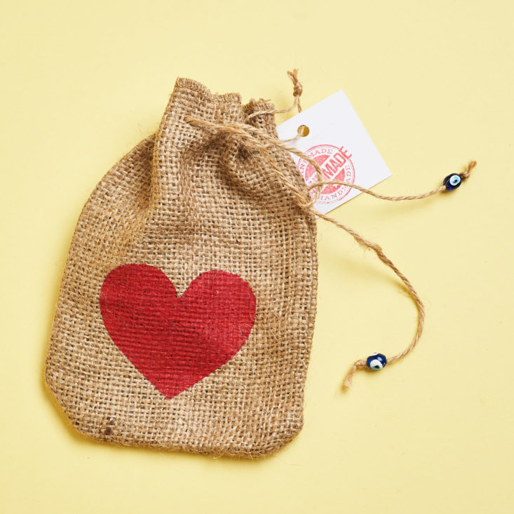 heart printed drawstring bag