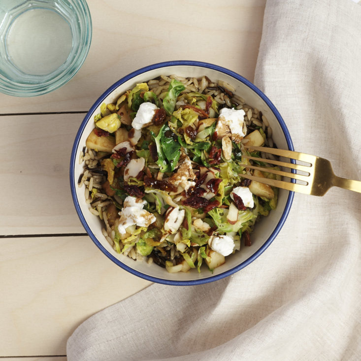 rice and brussels sprouts salad