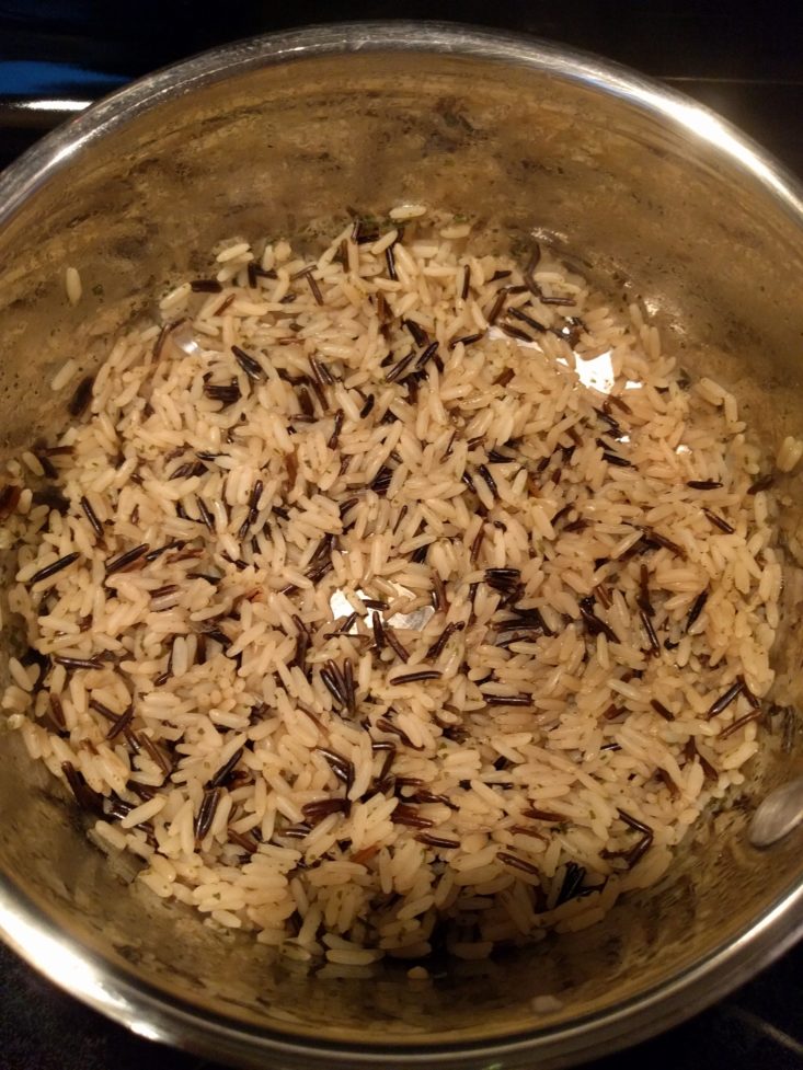 wild rice in pot