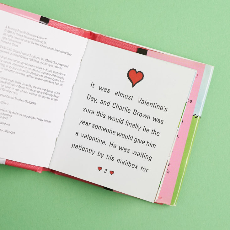 page inside charlie brown valentines day book