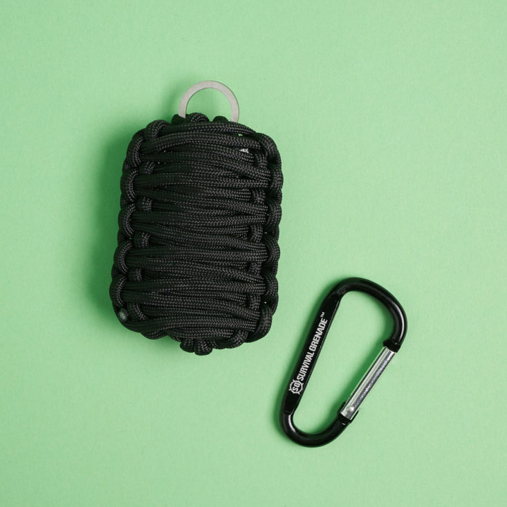 emergency kit light, cord, and caribiner
