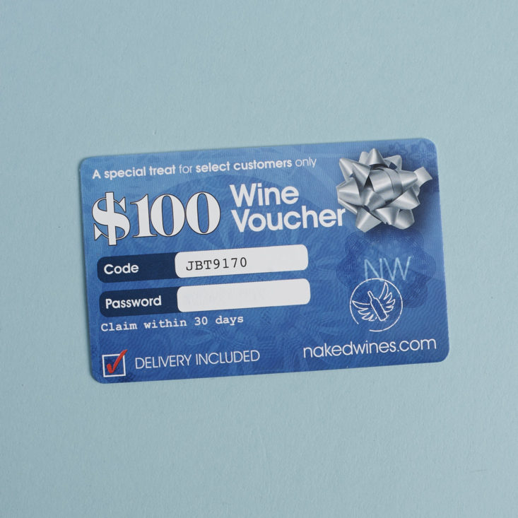 Naked Wines $100 voucher