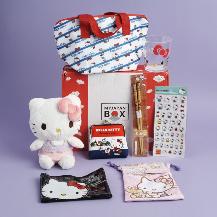 full contents of Hello Kitty My Japan Box February 2018