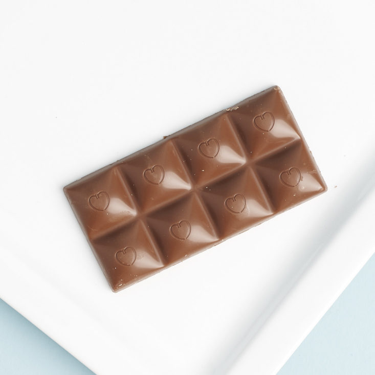 Chocolove Milk Chocolate Bar on plate