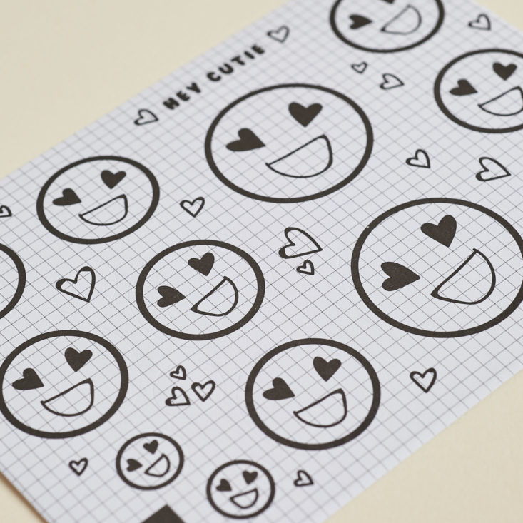 close up of heart-eyed emoji stickers by Pipsticks
