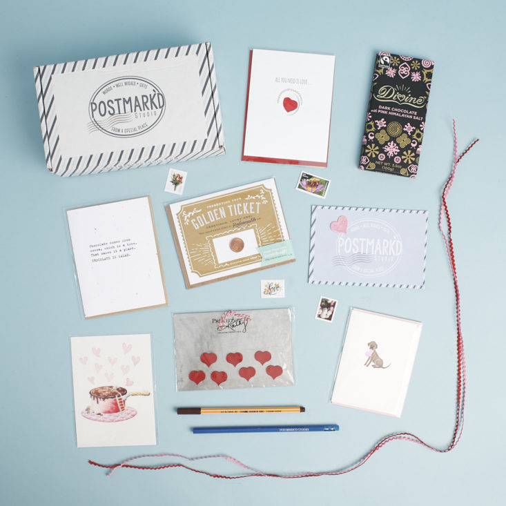contents of Postmark'd Studio PostBox February 2018