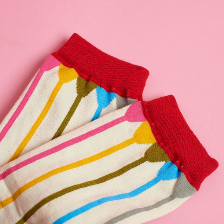 retro rainbow stripes on socks