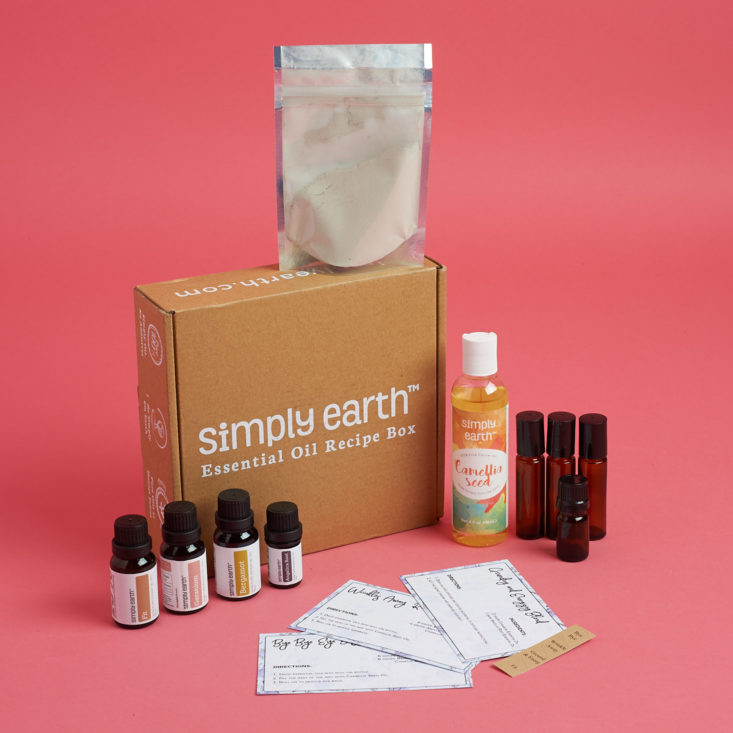Simply Earth Essential Oil Recipe Box Review - Box Contents