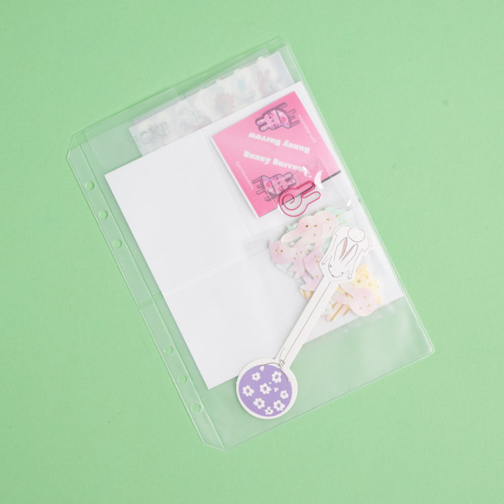 clear envelope of stickii club items