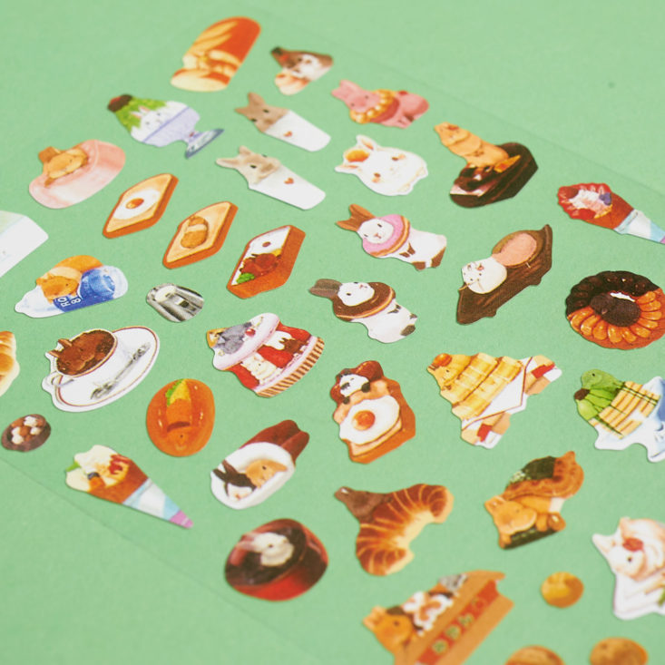 close up on bunnies and desserts stickers