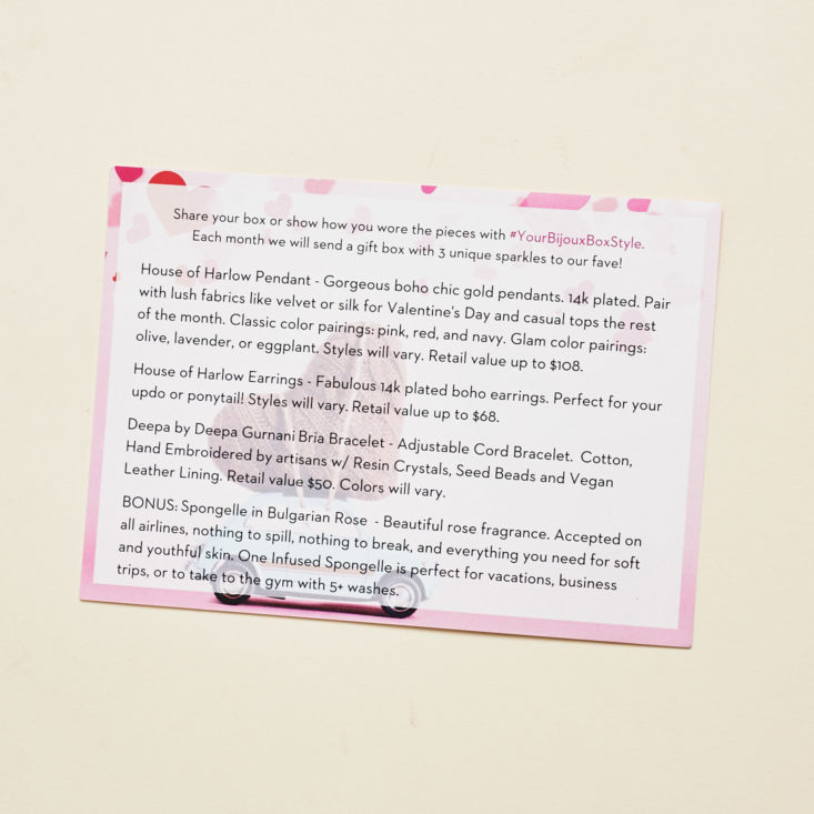 product list for february your bijoux box