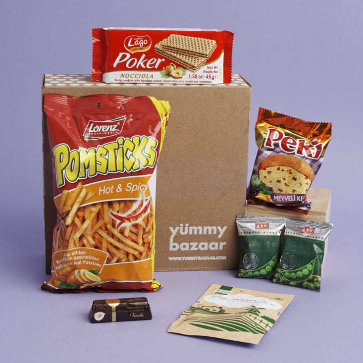 contents for February 2018 Yummy Bazaar World Sampler Box