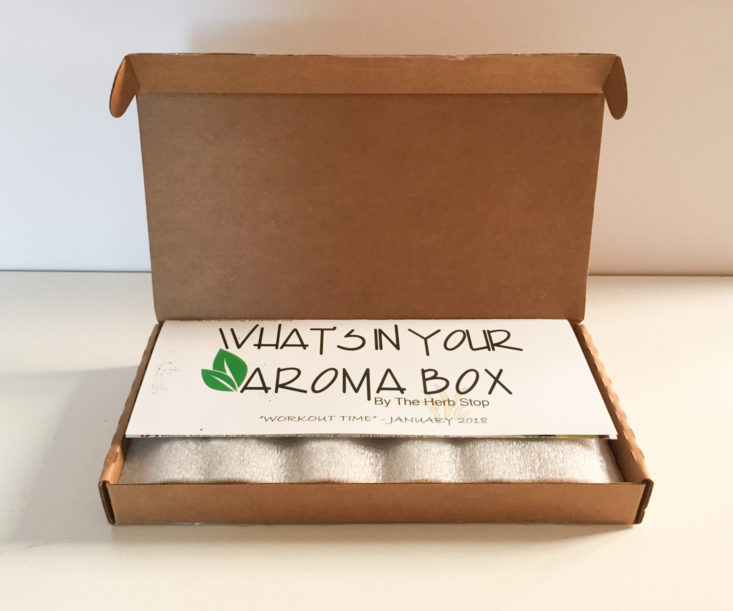 aroma box by herb stop workout time january 2018 box open