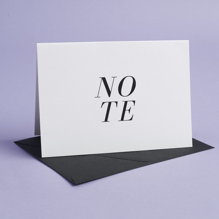 Note greeting card with black enevelope