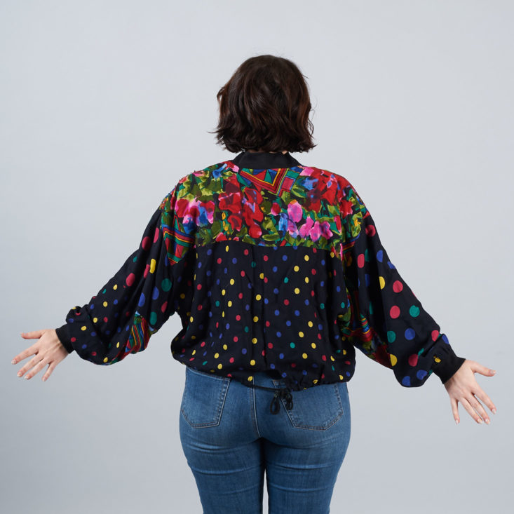 back of patterned jacket