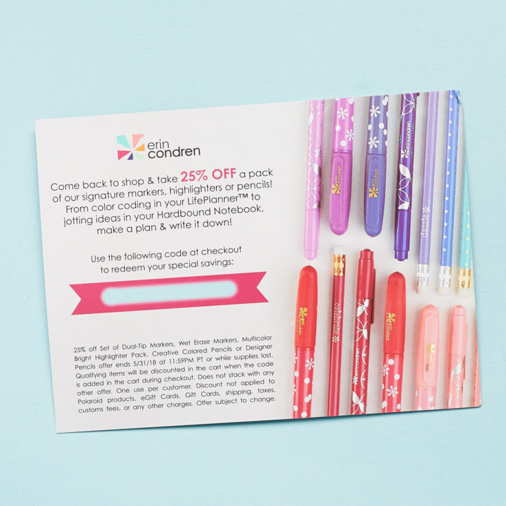 erin condren promo card