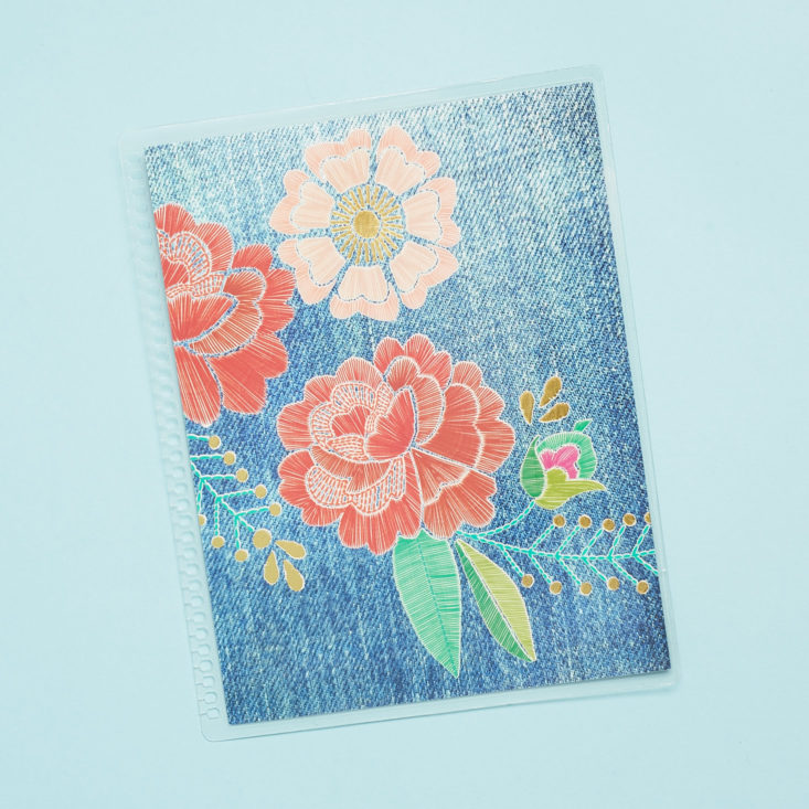 rose patterned back of notebook cover