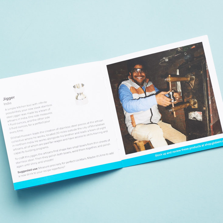 details about artisans in globein booklet